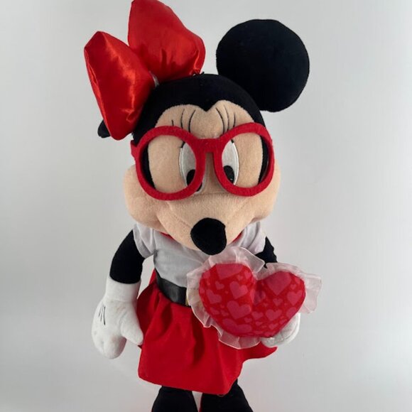 Disney Other - Disney Tall Valentine's Day Minnie Mouse Hipster Plush Greeter 24"